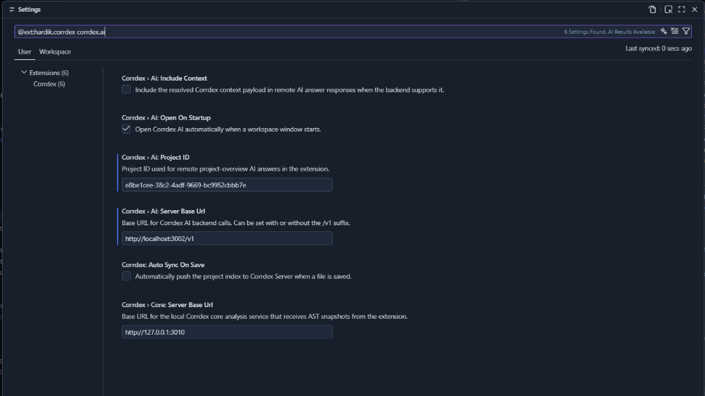 Settings Panel
